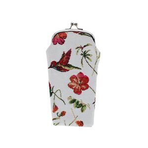 CTM Women's Hummingbird Print Tapestry Glasses Case